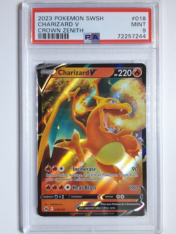 2023 Pokemon Charizard V 018/159 Crown Zenith - PSA 9