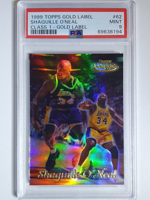 1999 Topps Gold Label Shaquille O'Neal #62 CLASS 1 - PSA 9 (LOW POP)