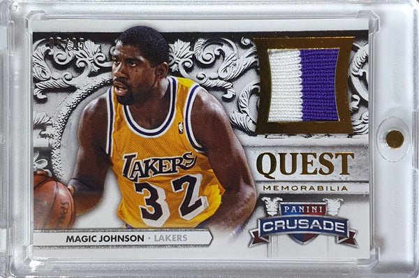 2013 Panini Crusade Magic Johnson #PATCH PRIME /25 Game Worn Jersey - Rare