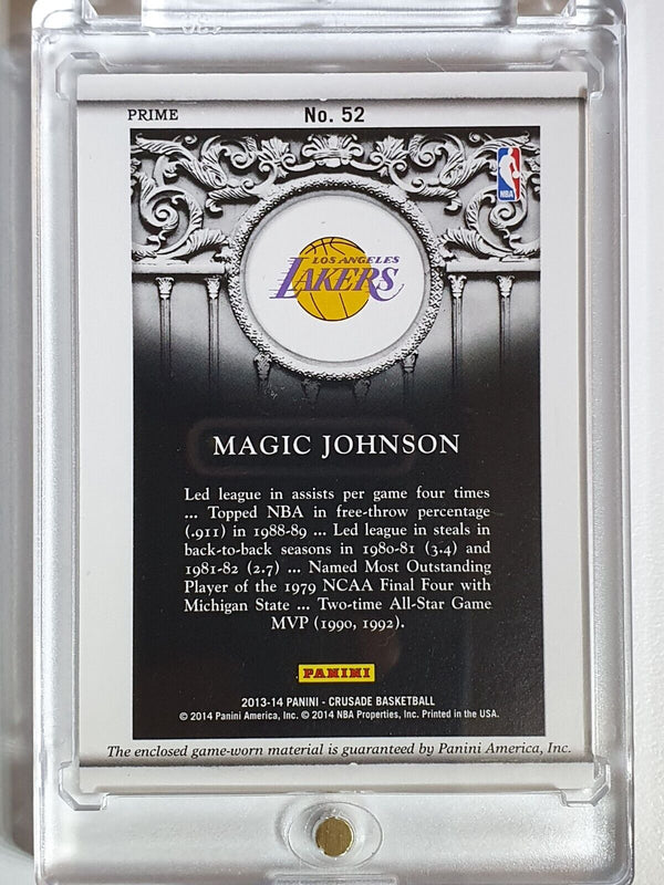 2013 Panini Crusade Magic Johnson #PATCH PRIME /25 Game Worn Jersey - Rare