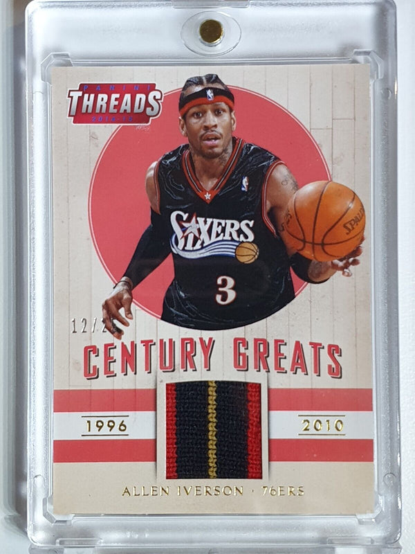 2014 Threads Allen Iverson  #PATCH PRIME /25 Game Worn 3 Color Jersey - Rare