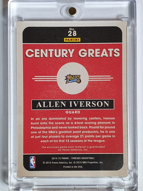 2014 Threads Allen Iverson  #PATCH PRIME /25 Game Worn 3 Color Jersey - Rare