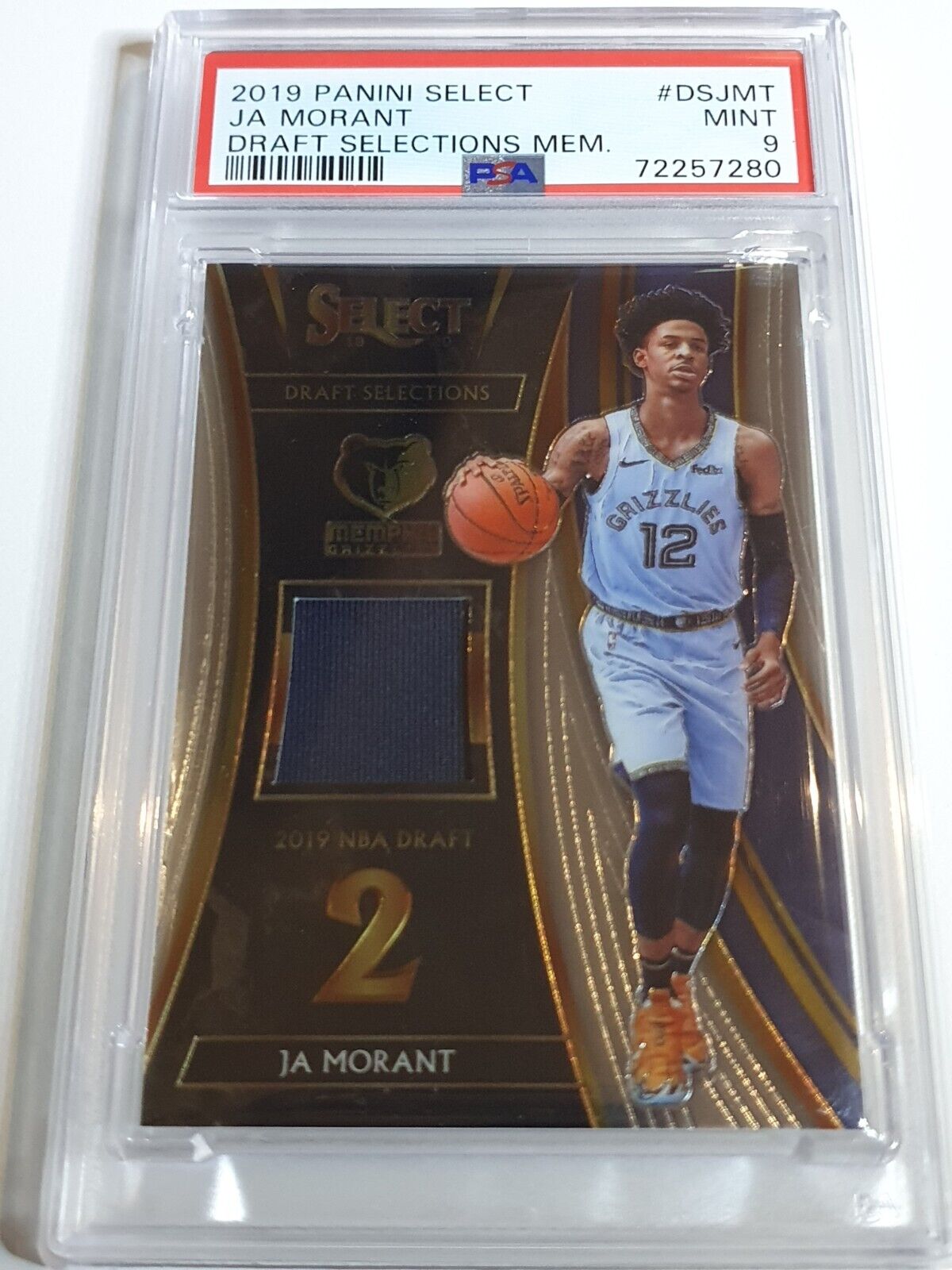 2019 Panini Select Ja Morant Rookie #PATCH Game Worn Jersey RC