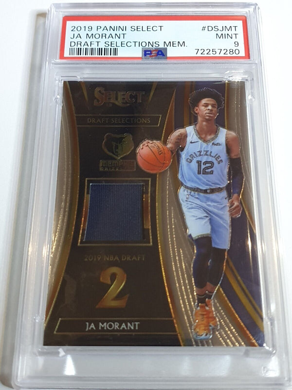 2019 Panini Select Ja Morant Rookie #PATCH Game Worn Jersey RC - PSA 9 (LOW POP)