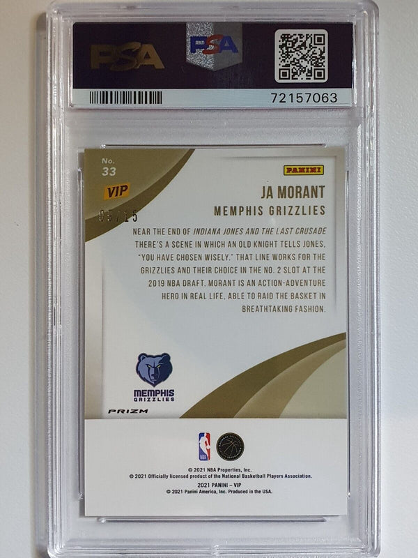 2022 Panini National VIP Ja Morant #33 CAMO BLUE /15 Holo - PSA 9 (POP  3)