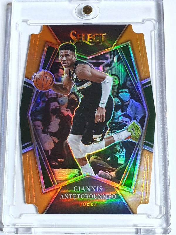 2021 Select Giannis Antetokounmpo #140 ORANGE /65 Die Cut Premier Level - Rare