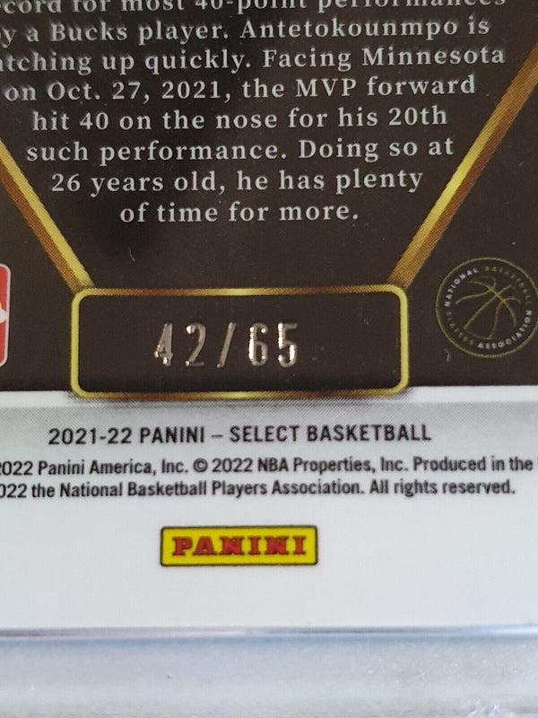 2021 Select Giannis Antetokounmpo #140 ORANGE /65 Die Cut Premier Level - Rare