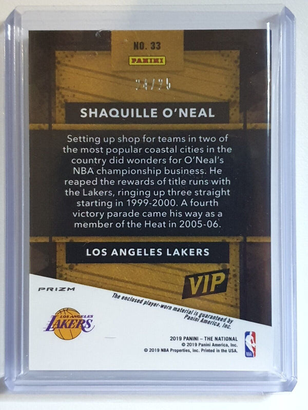 2019 Panini Shaquille O'Neal #PATCH GREEN SCOPE /25 Game Worn - Very Rare