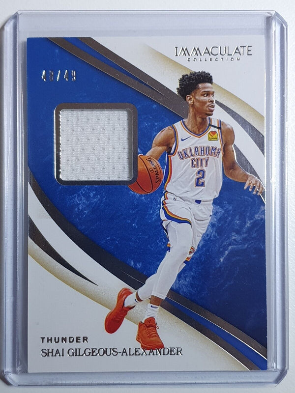 2019 Immaculate Shai Gilgeous-Alexander #PATCH /49 Game Worn Jersey - Rare