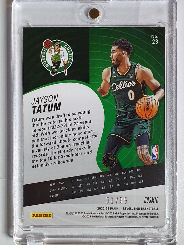 2022 Panini Revolution Jayson Tatum #23 COSMIC Holo /99 - Ready to Grade