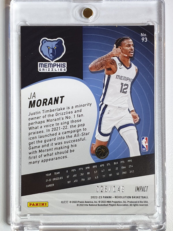 2022 Panini Revolution Ja Morant #93 IMPACT /149 Holo - Ready to Grade