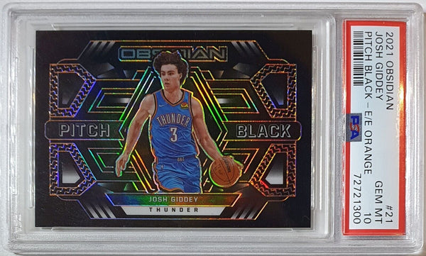 2021 Obsidian Josh Giddey Rookie ORANGE /35 HOLO Pitch Black RC - PSA 10 (POP 4)