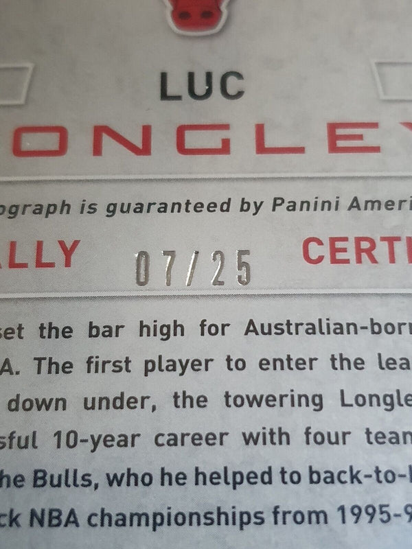 2013 Totally Certified Luc Longley AUTO GOLD /25 Signatures - Very Rare