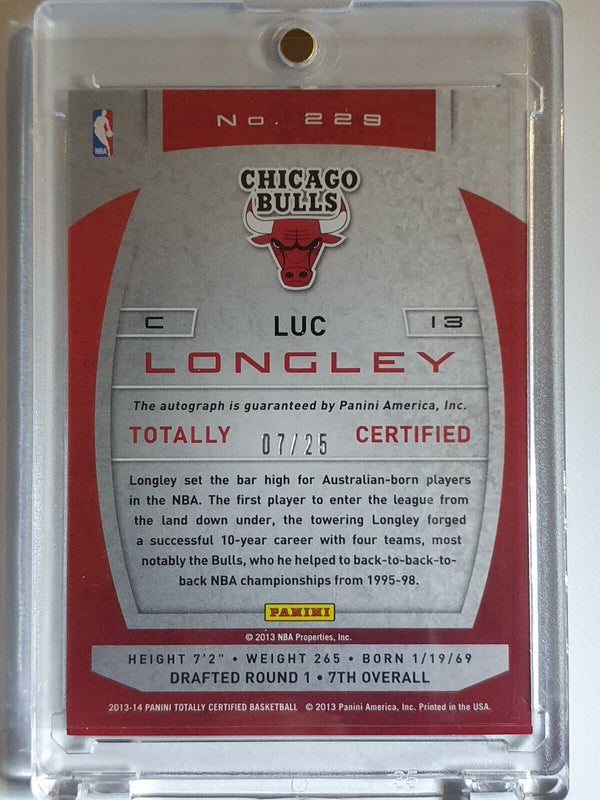 2013 Totally Certified Luc Longley AUTO GOLD /25 Signatures - Very Rare
