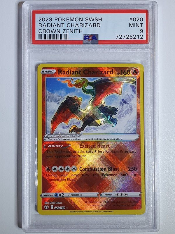 2023 Pokemon Radiant Charizard 020/159 Crown Zenith - PSA 9