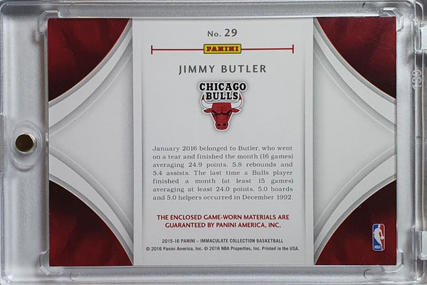 2015 Panini Immaculate Jimmy Butler #PATCH /25 DUAL Game Worn Jerseys - Rare
