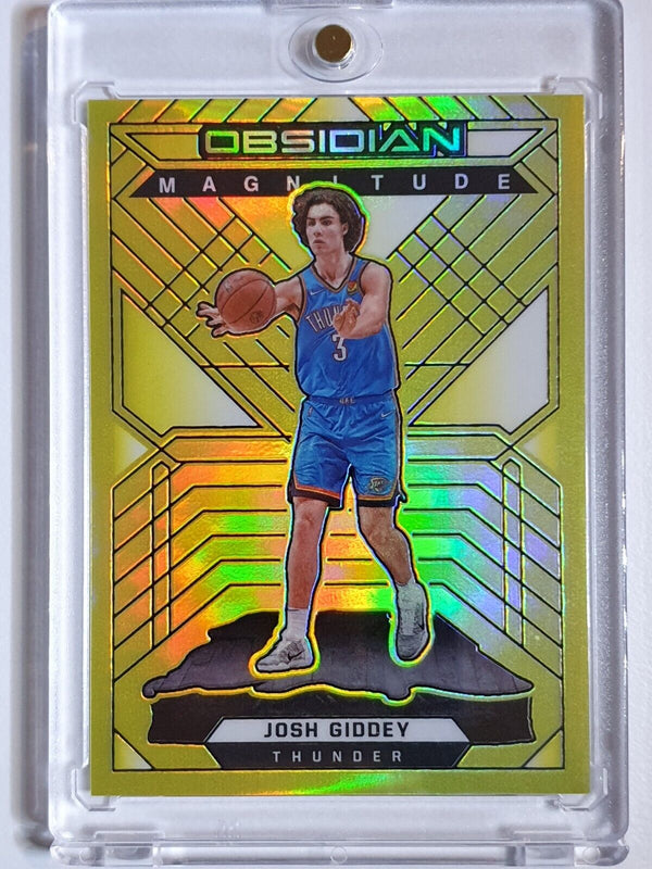 2021 Obsidian Josh Giddey Rookie #22 YELLOW FLOOD Holo Magnitude - Rare