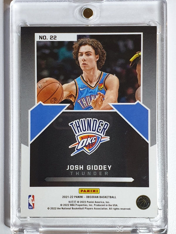 2021 Obsidian Josh Giddey Rookie #22 YELLOW FLOOD Holo Magnitude - Rare