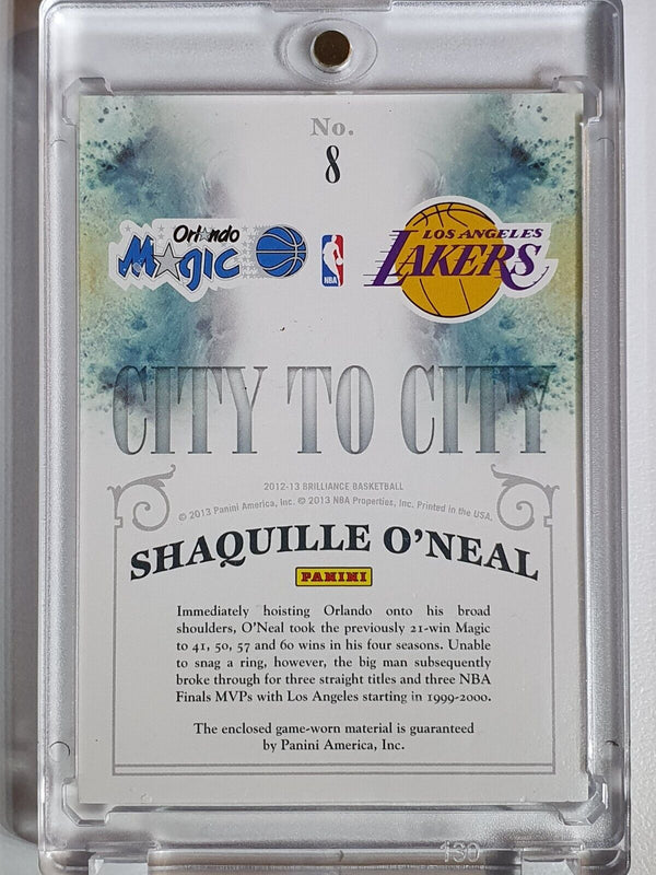 2012 Panini Brilliance Shaquille O'Neal #PATCH Dual Game Worn Jerseys - Rare
