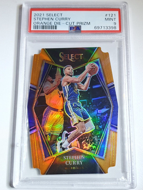 2021 Select Stephen Curry #121 ORANGE /65 Die Cut Premier Level - PSA 9 (POP 3)