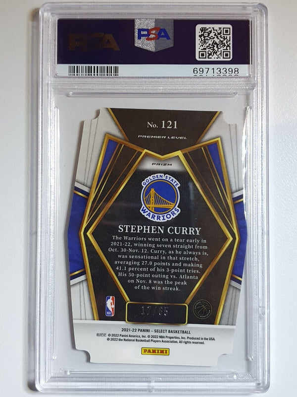 2021 Select Stephen Curry #121 ORANGE /65 Die Cut Premier Level - PSA 9 (POP 3)