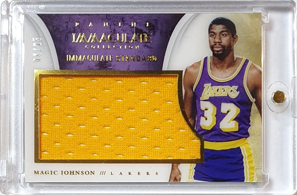 2013 Panini Immaculate Magic Johnnson #PATCH /25 Game Worn Jumbo Jersey - Rare