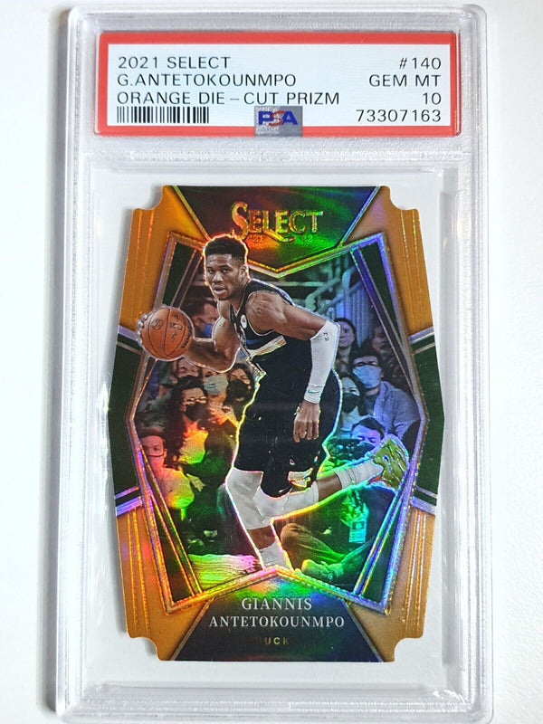 2021 Select Giannis Antetokounmpo ORANGE /65 Premier Level - PSA 10 (POP 2)