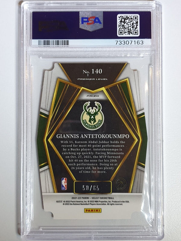 2021 Select Giannis Antetokounmpo ORANGE /65 Premier Level - PSA 10 (POP 2)