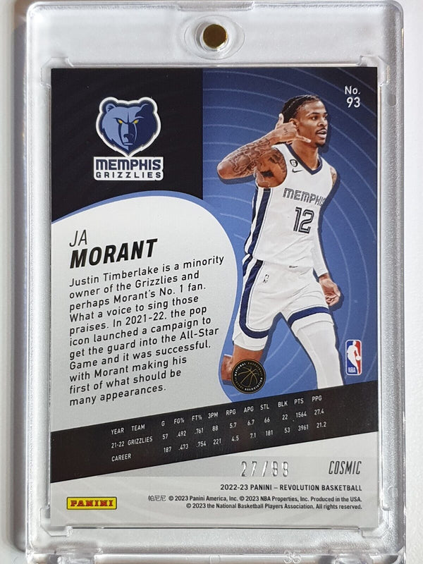 2022 Panini Revolution Ja Morant #93 COSMIC /99 Holo - Ready to Grade