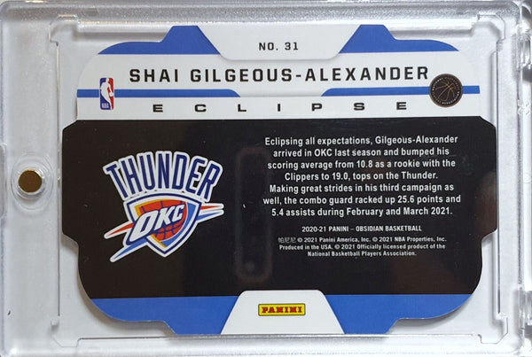 2020 Obsidian Shai Gilgeous-Alexander #31 RED FLOOD Eclipse Die Cut - Rare