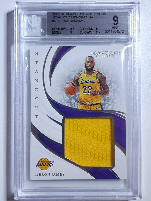 2018 Immaculate Lebron James #PATCH /49 Game Worn Jersey - BGS 9 (POP 3)