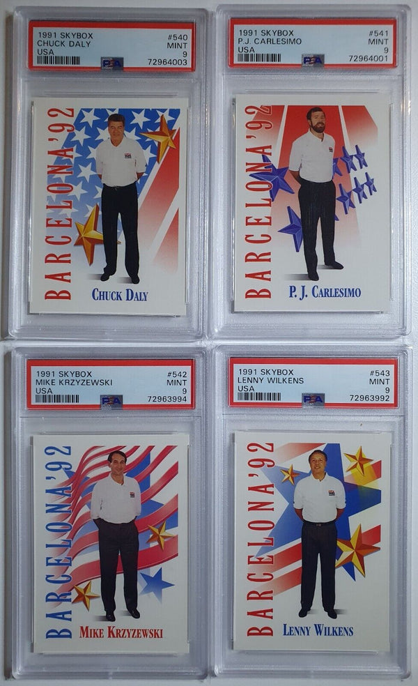 1992 Skybox Dream Team USA COMPLETE 18 Card Set ALL PSA 9 - Jordan + Magic