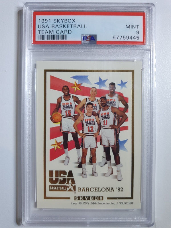 1992 Skybox Dream Team USA COMPLETE 18 Card Set ALL PSA 9 - Jordan + Magic