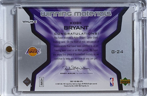 2007 Upper Deck SPx Kobe Bryant #PATCH Game Worn Dual Jerseys - Rare