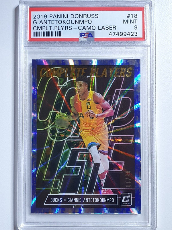 2019 Donruss Giannis Antetokounmpo #18 CAMO LASER /10 Holo - PSA 9 (POP 1)