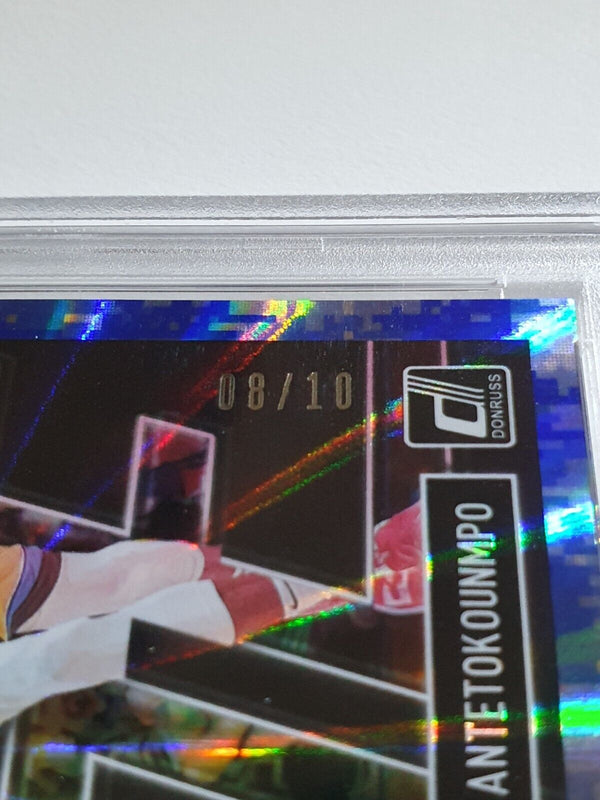 2019 Donruss Giannis Antetokounmpo #18 CAMO LASER /10 Holo - PSA 9 (POP 1)