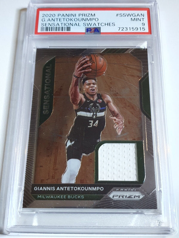 2020 Prizm Giannis Antetokounmpo #PATCH Game Worn Jersey - PSA 9 (POP 5)