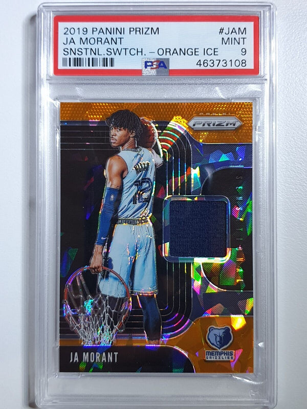 2019 Prizm Ja Morant Rookie #PATCH ORANGE ICE Game Worn Jersey - PSA 9 (LOW POP)