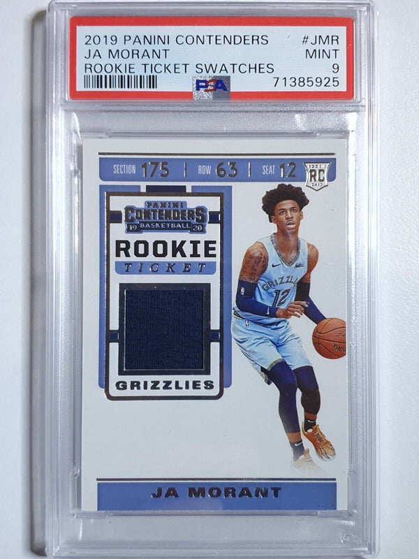 2019 Contenders Ja Morant Rookie #PATCH Game Worn Jersey RC - PSA 9 (Low POP)