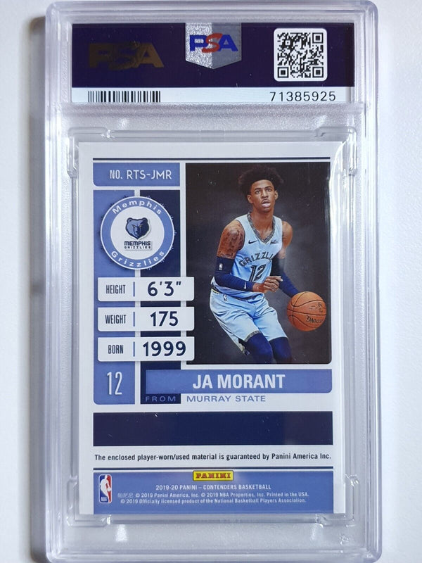 2019 Contenders Ja Morant Rookie #PATCH Game Worn Jersey RC - PSA 9 (Low POP)