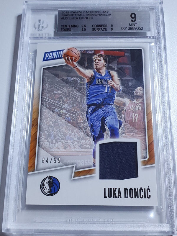 2019 Panini Father's Day Luka Doncic #PATCH /99 Game Worn Jersey - BGS 9 (POP 2)