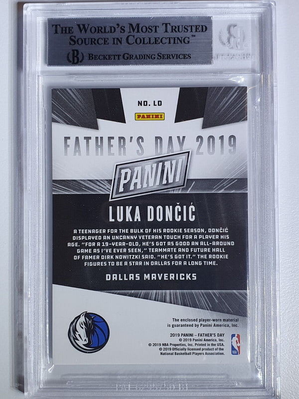2019 Panini Father's Day Luka Doncic #PATCH /99 Game Worn Jersey - BGS 9 (POP 2)
