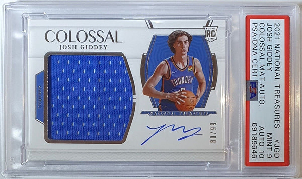 2021 National Treasures Josh Giddey Rookie #PATCH AUTO /99 RC - PSA 9 (POP 1)