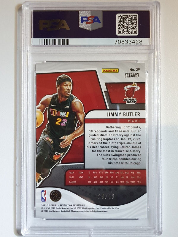 2021 Panini Revolution Jimmy Butler #29 SUNBURST /60 Holo - PSA 9 (POP 1)