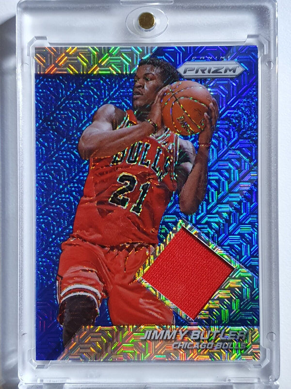 2014 Panini Prizm Jimmy Butler #PATCH BLUE MOJO Game Worn Jersey - Rare