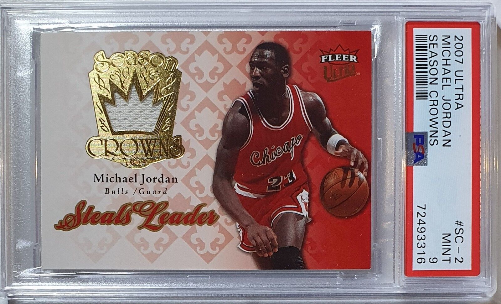 2007 Fleer Ultra Michael Jordan #PATCH Game Worn Jersey - PSA 9 (POP 6 –  Perfect Edges Cards