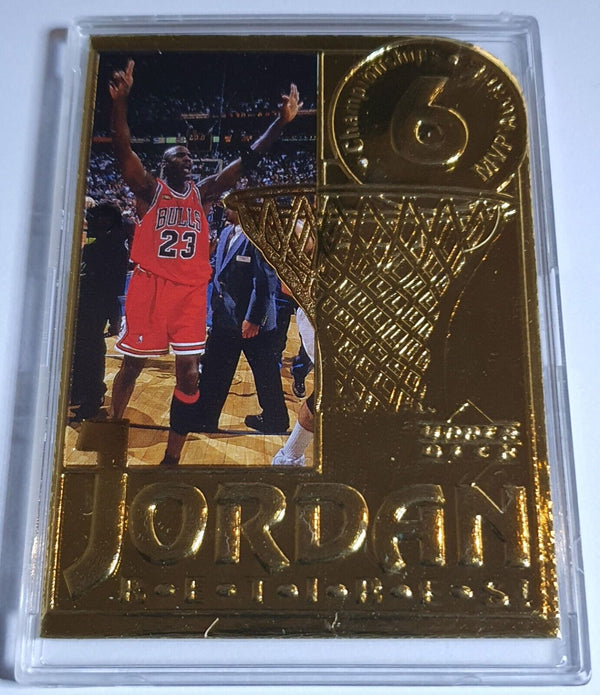 1999 Upper Deck Michael Jordan 22K GOLD CARD 6 Championships MVP Awards - Rare