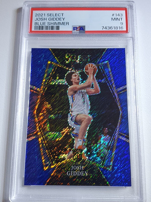 2021 Panini Select Josh Giddey Rookie #143 BLUE SHIMMER Holo RC - PSA 9 (POP 10)