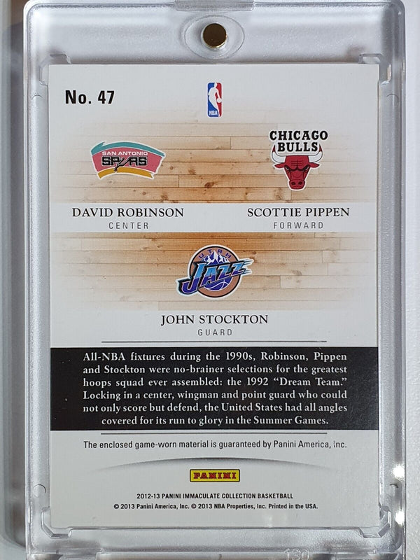 2012 Immaculate D. Robinsons S. Pippen J. Stockton #PATCH /99 Triple Jerseys