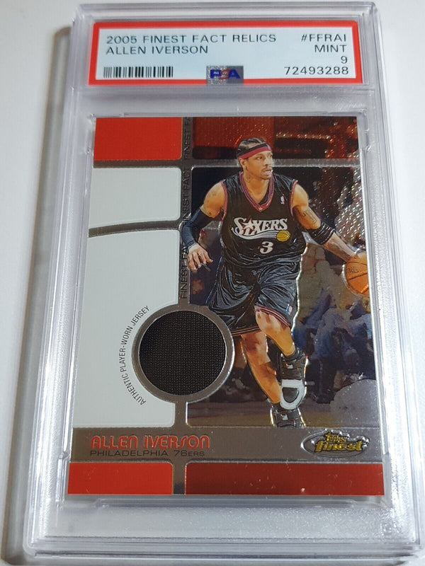 2005 Topps Finest Allen Iverson #PATCH /1629 Game Worn Jersey - PSA 9 (POP 4)